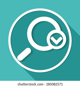 Magnify icon on white circle with a long shadow