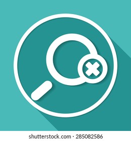 Magnify icon on white circle with a long shadow