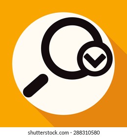 Magnify icon on white circle with a long shadow