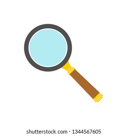 Magnify icon. Search symbol. Magnifying glass in flat style. Vector illustration.