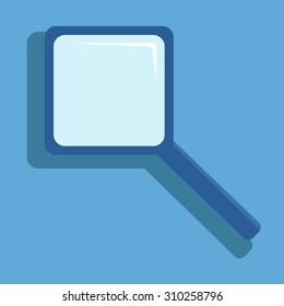 Magnify icon, Vector illustration. Blue icon search