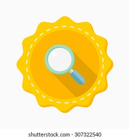 Magnify icon, vector illustration. Flat design style with long shadow,eps10