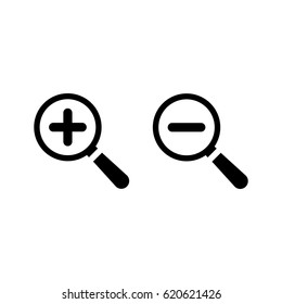 Magnify icon, zoom in and zoom out.