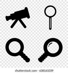 Magnify icons set. set of 4 magnify filled icons such as magnifier, search