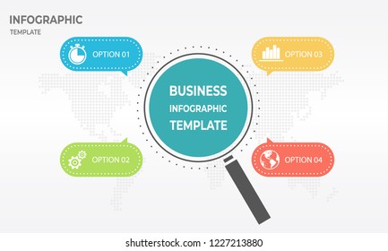 Magnify infographic template, 4 options.