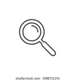 Magnify line icon. Simple outline style. Search, glass, loupe, detect, lens, pictogram, find, seek, find concept design. Vector illustration isolated on white background. Thin stroke EPS 10.