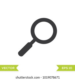 magnify search black web icon flat on white background vector template illustration 