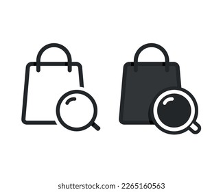 Magnify shopping bag. Search discount. Illustration vector