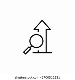 aumentar tendência ícone de otimização de pesquisa vetor sinal