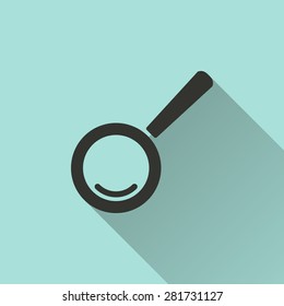 Magnify - vector icon in black on a green background.