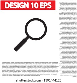 Magnify Vector icon . Lorem Ipsum Illustration design