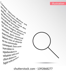 Magnify Vector icon . Lorem Ipsum Illustration design