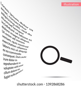 Magnify Vector icon . Lorem Ipsum Illustration design