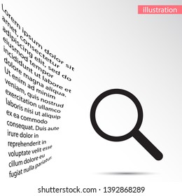 Magnify Vector icon . Lorem Ipsum Illustration design