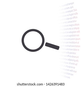 Magnify Vector icon . Lorem Ipsum Illustration design