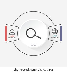 Magnify Vector icon . Lorem Ipsum Illustration design