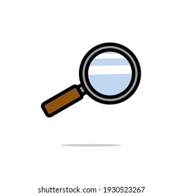 Magnifying Cartoon Vector Illustration Icon Design.