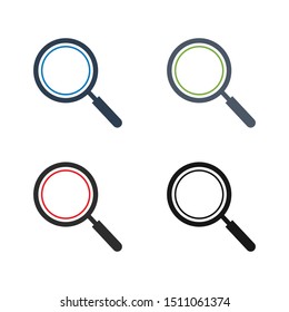 Magnifying Class Icon Set. Flat Style Vector EPS.