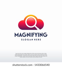 Magnifying Cloud logo designs concept vector, Cloud Find logo template