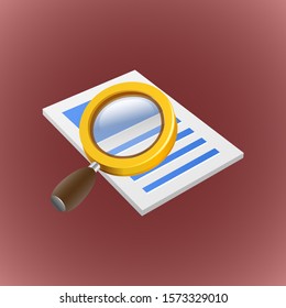 magnifying and document vector isolated design.