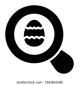 magnifying egg Glyph icon, Silhouette
