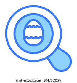 huevo de aumento, lupa, huevo Blue Contorno simple Icono.