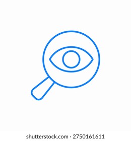 magnifying eye icon sign vector