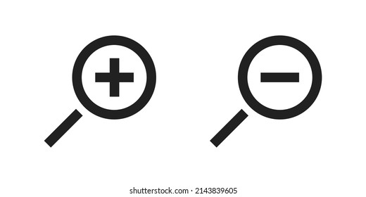 Magnifying galss icon. Vector magnify symbols on white background.