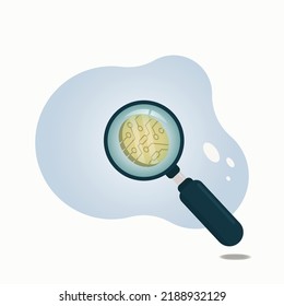 Magnifying glass and 3d circuit board icon vector illustration