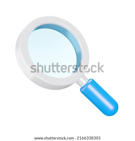 Magnifying glass 3d icon. Magnifier. Isolated object on a transparent background