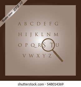 magnifying glass, ABC