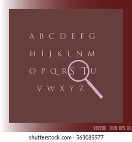 magnifying glass, ABC