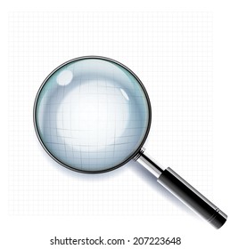 Magnifying glass. Adaptive transparency vector. 
