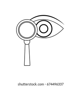 magnifying glass analysis business element icon