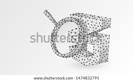 Magnifying glass Analysis of Cascading Style Sheets coding language sign, css. Code analytics concept. Abstract, digital, wireframe, low poly mesh, vector white origami 3d illustration. Line, dot