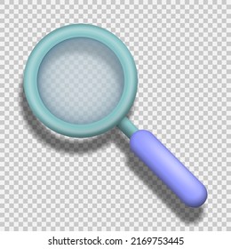Magnifying glass. Analysis concept. 3d vector icon.Vector illustration. Eps 10.