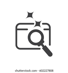 Magnifying glass analysis icon