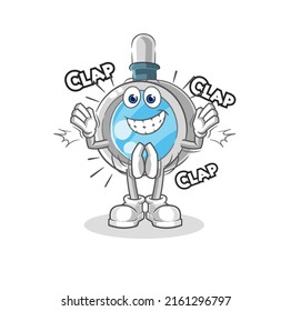the magnifying glass applause illustration. character vector