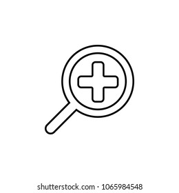 magnifying glass approximation icon. Element of simple icon for websites, web design, mobile app, info graphics. Thin line icon for website design and development, app development on white background