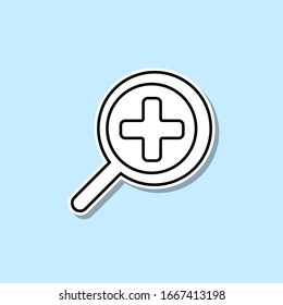Icono de pegatina de aproximación de cristal. Línea delgada simple, contorno vectorial de iconos web para ui y ux, sitio web o aplicación móvil