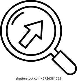 Magnifying glass with arrow icon