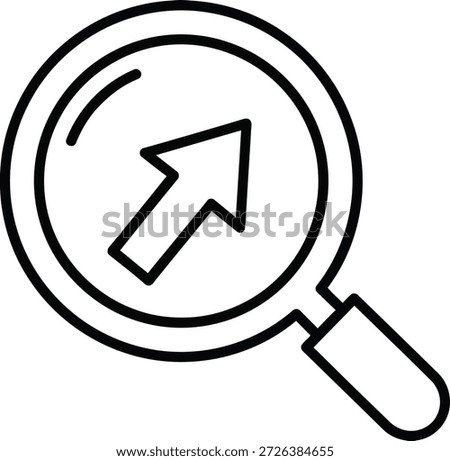 Magnifying glass with arrow icon