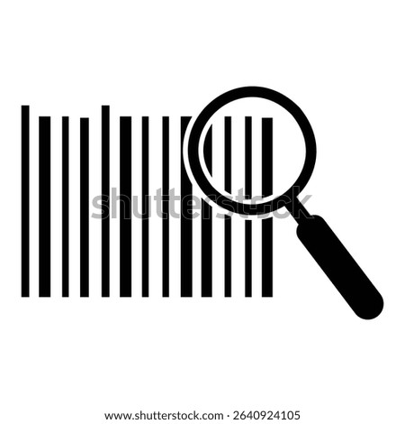 Magnifying glass with barcode icon. Barcode scanner icon vector with magnifying glass. Digital payment code design for marketing. Vector illustration.