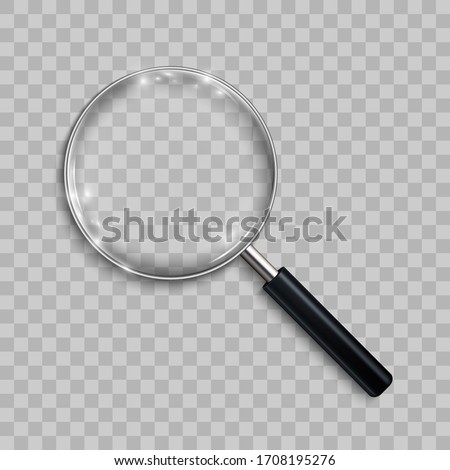 Magnifying glass, big tool instrument with shadow – stock vector