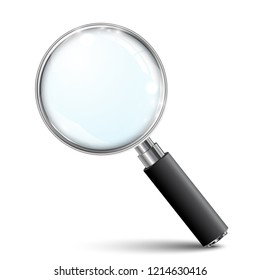 Magnifying glass, big tool with shadow – stock vector