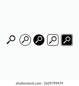 magnifying glass black and white icons on a background design