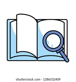 magnifying glass with book