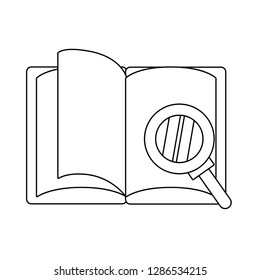 magnifying glass with book