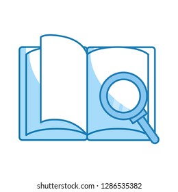 magnifying glass with book
