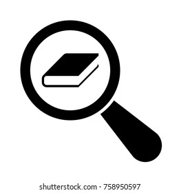 Magnifying Glass With Book. Book Search Icon. Vector Illustration